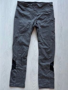 Gray and Black Lululemon Cropped Leggings Size 4